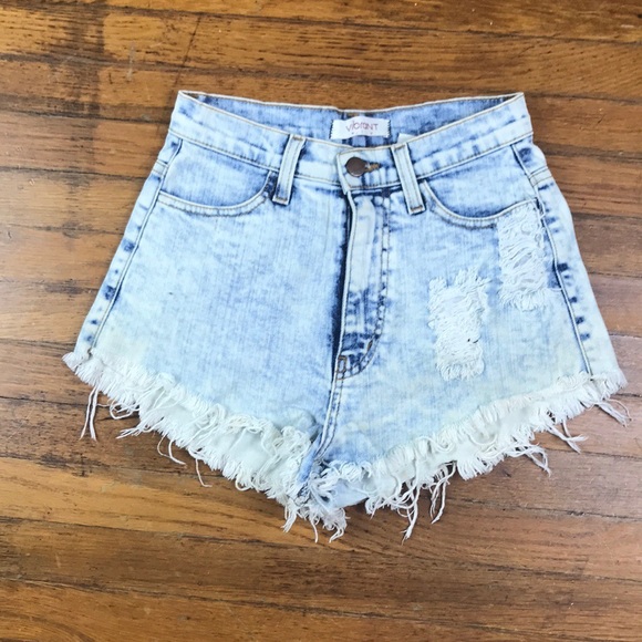 vibrant Pants - High Rise Festival Jean Shorts #03P